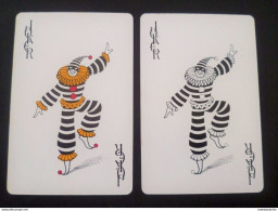 Set Of 2 Pcs. Carlsberg Beer Playing Card Joker Dancing Clown (#115) - Barajas De Naipe