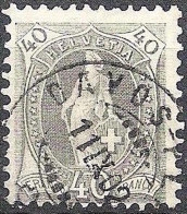 Schweiz Suisse 1894: HELVETIA (13 Zähne) KZ II Zu 69D Mi 61YC Yv 74 (13 Dents) Mit ⊙ DAVOS-PLATZ 11.IX.02 (Zu CHF 8.00) - Usados