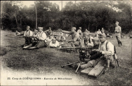 CPA Coëtquidan Morbihan Camp, Maschinengewehrübung - Autres & Non Classés