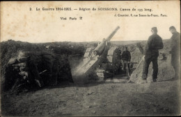 Ak-Region Soissons Aisne, Canon 155 Lang, Vise Paris - Sonstige & Ohne Zuordnung