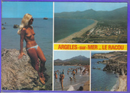 Carte Postale 66. Argeles Sur Mer  Le Racou  Femme Seins Nues  Pin-up Naturiste Très Beau Plan - Argeles Sur Mer