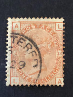 GREAT BRITAIN  SG 163  1s Orange Brown, Plate 13   CV £170 - Used Stamps