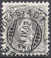 Schweiz Suisse 1894: HELVETIA (13 Zähne) KZ II Zu 69D Mi 61YC Yv 74 (13 Dents) ⊙ BADEN OBERSTADT 24.IV.02 (Zu CHF 8.00) - Usados