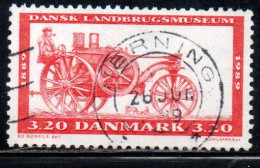 DANEMARK DANMARK DENMARK DANIMARCA 1989 AGRICULTURAL MUSEUM CENTENARY TRACTOR 3.20k USED USATO OBLITERE' - Lettres & Documents