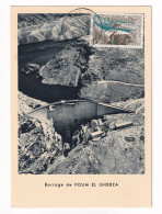 Carte Maximum 1959 Algérie Barrage De Foum El Gherza Algeria - Cartoline Maximum