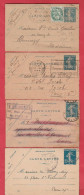 Lot De 4 Entiers Postaux - Carte Lettre - Type Semeuse Camée 25 Centimes - Kaartbrieven