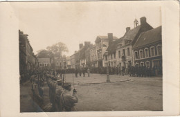 CARTE PHOTO CRECY En Ponthieu L'inauguration Du Monument Aux Morts ? La Place Jean De Luxembourg MILITAIRE - Crecy En Ponthieu