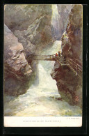 Künstler-AK Edward Theodore Compton: Sigmund-Thun-Klamm, Besucher Auf Holzbrücke über Wasserfall  - Compton, E.T.