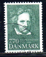 DANEMARK DANMARK DENMARK DANIMARCA 1989 BERNHARD SEVERIN INGEMANNPOET AND NOVELLIST 7.70k USED USATO OBLITERE' - Brieven En Documenten