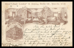 Litho - Hôtel, Stadt London" W. Böthling, Berlin NW., Mittel-Str. 57-58 - 1907 - Feldkirch - Autres & Non Classés