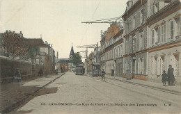 E46 Colombes La Rue De Paris Et La Station Des Tramways - Colombes