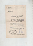 La Mulatière 1965 Certificat De Scolarité Ecole Institut Montaigne Maury - Non Classés