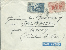 FRANCE / AOF LETTRE 14F DAKAR /SENEGAL POUR SALMAISE ( COTE D' OR ) DE 1950  LETTRE COVER - Storia Postale