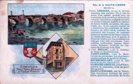 87- Carte Illustrée Departement  HAUTE VIENNE  - Publicité Pastilles Valda - Geographie - Illustrateur - Autres & Non Classés