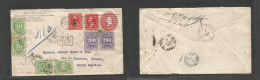 USA. 1902 (10 June) USA, NYC - Rio De Janeiro, Brazil (10 July) Private Print 2c Red US Stat Env + 2 Adtls Taxed "480 Rs - Otros & Sin Clasificación