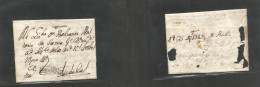 E-PREFILATELIA. 1739 (25 Nov) Pamplona - Tudela. Carta Completa Con Texto, Marca Pamplona En Caja Con Ilustracion Y "Fra - Sonstige & Ohne Zuordnung