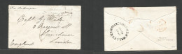 BC - Ceylon. 1954 (22 May) Colombo - London, England (22 July) Stampless Envelope, Reverse Steamer Letter Cachet Boxed O - Other & Unclassified