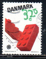 DANEMARK DANMARK DENMARK DANIMARCA 1989 EUROPA CEPT CHILDREN'S TOYS 3.20k USED USATO OBLITERE' - Lettres & Documents