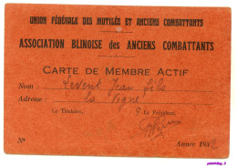 (ancienne) Carte De L’UNION FÉDÉRALE DES MUTILÉS - Année 1932 - HE - Dokumente