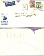 Australie - Obl Melbourne 1952 Victoria - Air Mail - Rudders Melbourne C.I - Pour Paris - Sonstige & Ohne Zuordnung