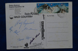 1989 Nuptse Expedition Signed R. Dujmovits + 4 Mountaineers 15x21 Cm Mountaineering Himalaya Escalade Alpinisme - Sportspeople