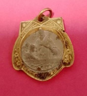 Medaglia Cresima Médaille Bimétallique Pour Confirmation Medal Anni 40/50 - Religione & Esoterismo