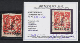 MiNr. 135 IV Gestempelt, Befund Tworek BPP - Used Stamps