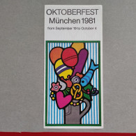 OKTOBERFEST - MUNCHEN 1981, Vintage Tourism Brochure, Prospect, Guide - Cuadernillos Turísticos