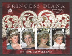 Montserrat 2007 Kleinbogen Mi 1384-1387 MNH - PRINCESS DIANA - Familias Reales