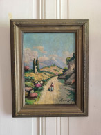 FORTUNÉ Ainé Huile Sur Bois "Balade En Provence Animée" école Française Vers 1900 - Oils