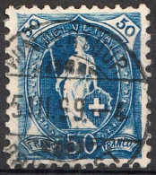 Suisse HELVETIA 1894: 13 Zähne Dents KZ II Zu 70D Mi 62YC Yv 75 - 50c Blau Mit ⊙ WINTERTHUR 5.III.99 (Zu CHF 18.00) - Usados