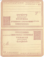 Turkey; Ottoman "Reply-Paid" Postal Stationery - Storia Postale