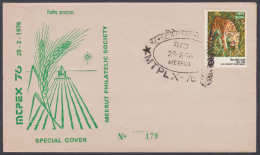 Inde India 1976 Special Cover Meerut Stamp Exhibition, Agriculture, Wheat, Tractor Farm Farming, Sun, Pictorial Postmark - Briefe U. Dokumente