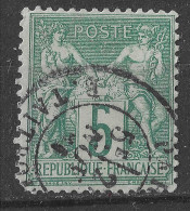 Lot N°98 N°75,Oblitéré Cachet à Date PARIS 22 R.TAITBOUT (coin Gauche Arraché) - 1876-1898 Sage (Tipo II)