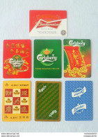 Set Of 7 Pcs. Mixed Single Playing Card - Carlsberg Beer, Dester, ABC Stout, Budweiser (#202) - Speelkaarten