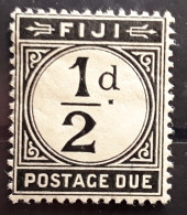 FIJI FIDJI 1918 POSTAGE DUE Taxe , Yvert No 6 , 1/2 Half Penny Noir Neuf * MH TB - Fidschi-Inseln (...-1970)