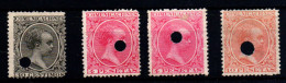 España Nº 222T, 227T, 228T. Año 1889 - Unused Stamps