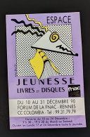 AUTOCOLLANT ESPACE JEUNESSE LIVRES DISQUES - FORUM FNAC 1990 - RENNES 35 ILLE-ET-VILAINE - MAGASIN COMMERCE - Aufkleber