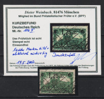 MiNr. 116 II Gestempelt, Befund Weinbuch BPP - Used Stamps