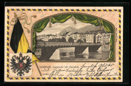 AK Innsbruck, Innbrücke Mit Mariahilf, Wappen, Fahne  - Sonstige & Ohne Zuordnung