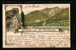 Lithographie St. Wolfgang, Schafberg-Hotel, Dampfer Vor Dem Ort, Schafberg Spitze  - Autres & Non Classés