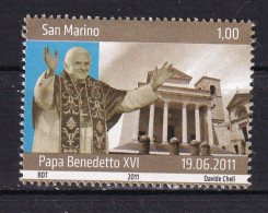SAN MARINO-2011-POPE BENEDICT XV1-.MNH. - Cristianismo