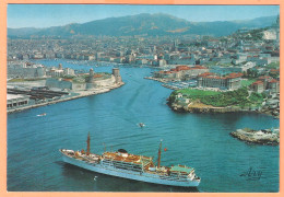 Ppgf/ CPSM Grand Format - BOUCHES DU RHONE - MARSEILLE - CHATEAU DU PHARO ET FORT SAINT JEAN - ARRIVÉE D'UN PAQUEBOT - Alter Hafen (Vieux Port), Saint-Victor, Le Panier