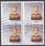 BRD 1988 Mi. Nr. 1384 O/used Viererblock Vollstempel (BRD1-8) - Gebruikt