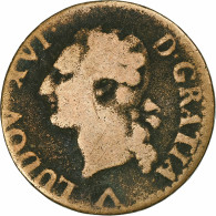 France, Louis XVI, Liard, 1781, Lille, Cuivre, B+, Gadoury:348 - 1774-1791 Luis XVI