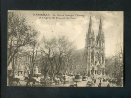 "FRANKREICH" Aeltere Ansichtskarte "MARSEILLE, Le Cours J. Thierry Et L Eglise St.Vincent De Paul" (L2044) - Sonstige Sehenswürdigkeiten