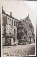 Cpa 24 Dordogne, Sorges Place De La Mairie, éd Lasjaunias, Mairie Et Eglise, FM écrite En 1939 - Otros & Sin Clasificación