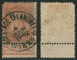 Fine Barbe - N°57 Obl Relais "Hofstade (flandre)". COBA : 30, Un Coin Arrondi - 1893-1900 Schmaler Bart