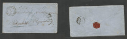 GERMANY Stampless. 1860 (11 Aug) Luebeck - Regensburg (14 Aug) Stampless Env, Depart + Arrival Cds + Transited On Revers - Sonstige & Ohne Zuordnung