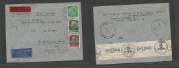 GERMANY - XX. 1941 (10 Febr) Berlin - USA, Philadephia, PA (11 March) Express Air Multifkd Env, Reverse Nazi Censored, R - Other & Unclassified